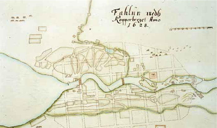 Falun 1628. Ur Svensche Plante-Booken. Dalarnas museums arkiv.