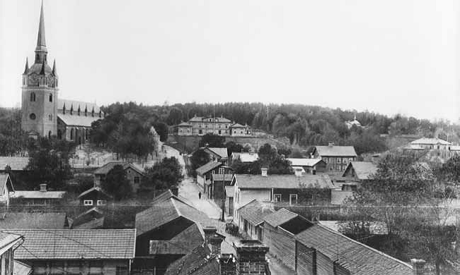 Södra Kyrkbacken vid sekelskiftet 1900.