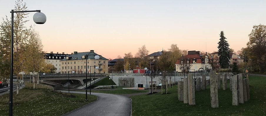 Vasaparken i kvällssol